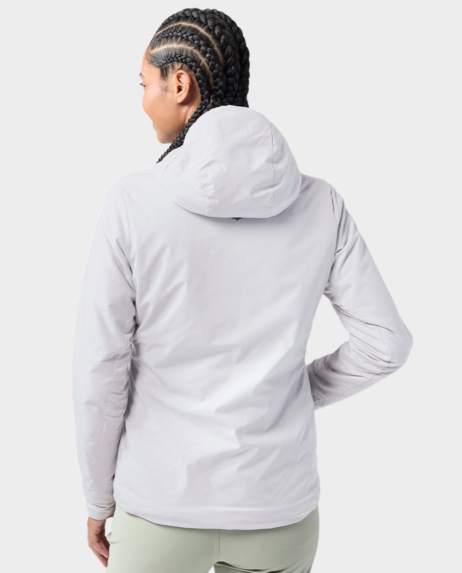 Stio Women's Fernos Insulated Hooded Jacket in Quiet Gray