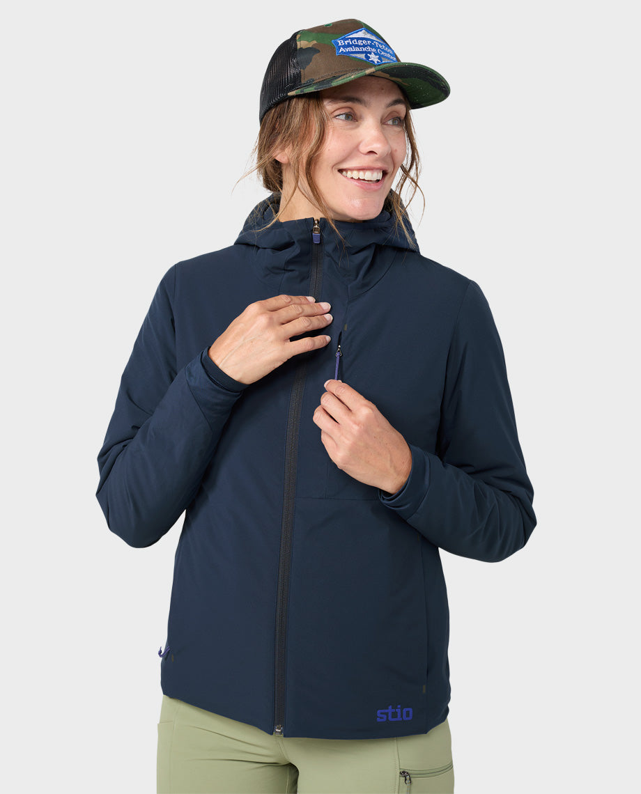 Stio Women's Fernos Insulated Hooded Jacket in Mountain Shadow