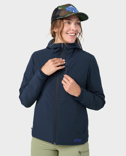 Stio Women's Fernos Insulated Hooded Jacket in Mountain Shadow