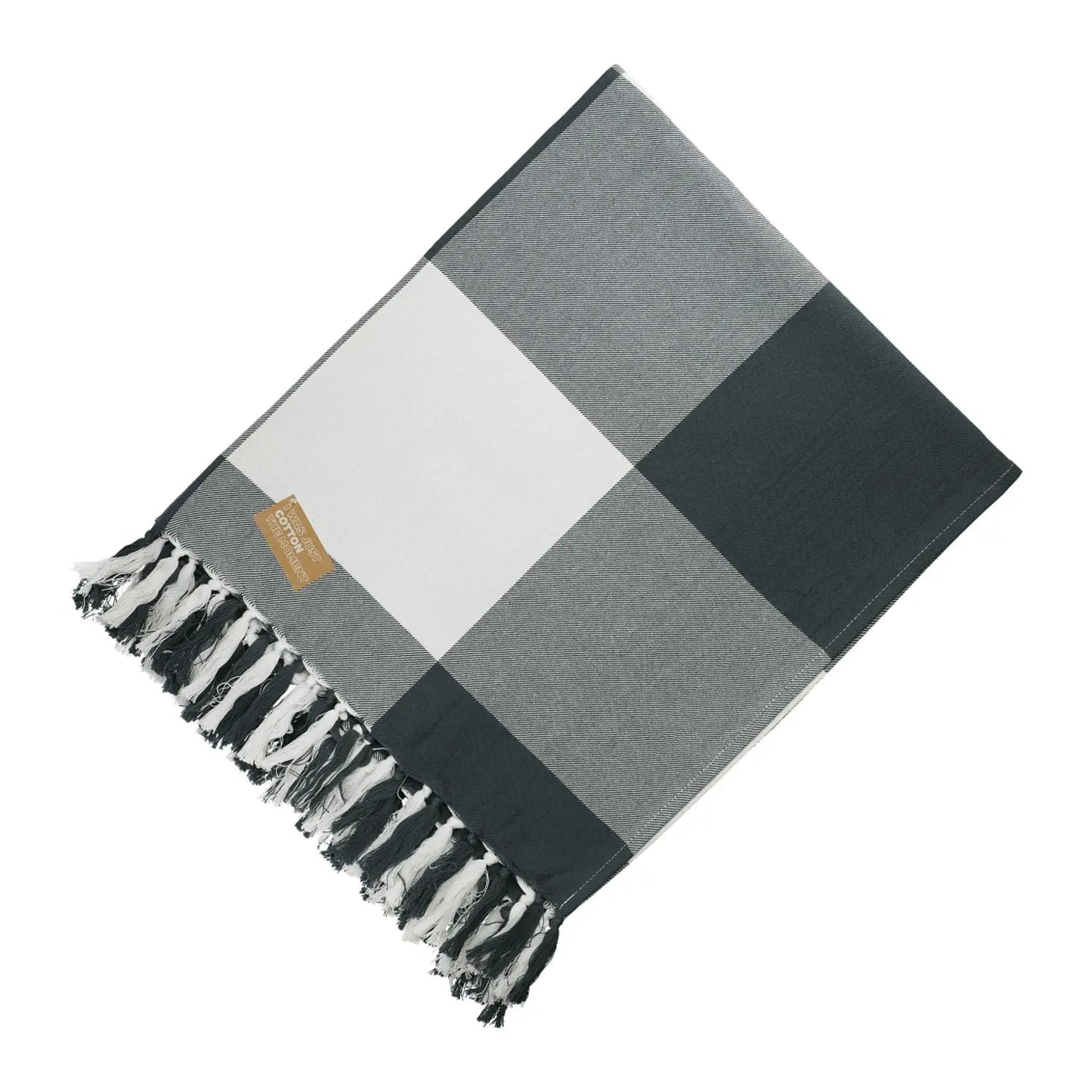 Organic Cotton Check Throw Blanket - EarthHero Corporate Gifting and Custom Swag