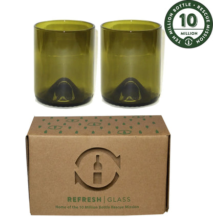 Recycled 12oz Lowball Glass - 2-Pack - EarthHero Corporate Gifting and Custom Swag