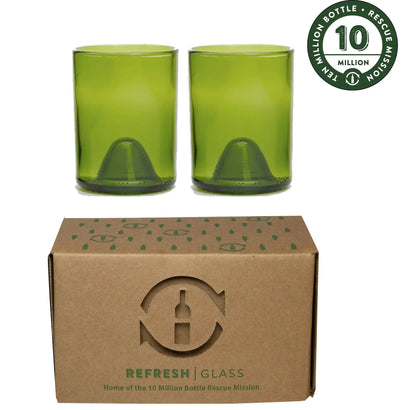 Recycled 12oz Lowball Glass - 2-Pack - EarthHero Corporate Gifting and Custom Swag