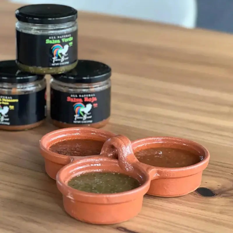 Salsa Tasting Set - 3 Salsa and Ceramic Tasting Dish Verve Culture