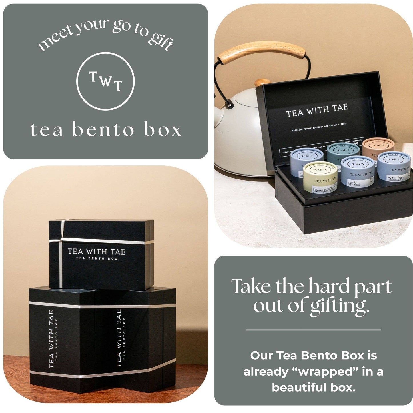 Tea bento box open