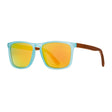 Matte Aqua / Walnut Wood + Orange Mirror Polarized Lens
