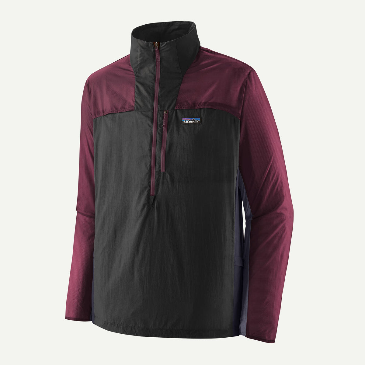 Patagonia Men's Houdini Stash 1/2 Zip P/O - Black w/Berry Fig