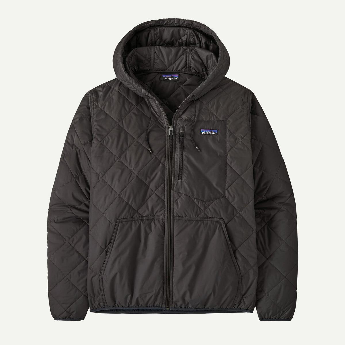 Patagonia M's Diamond Quilted Bomber Hoody - Black w/Black