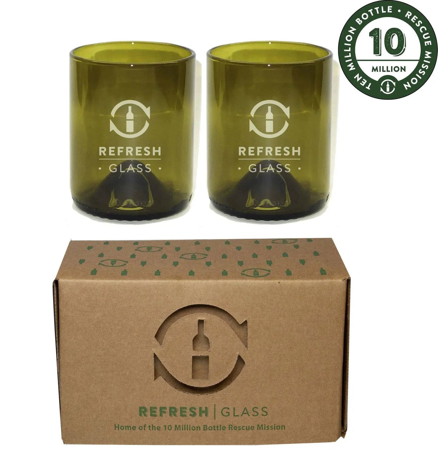 Recycled 12oz Lowball Glass - 2-Pack - EarthHero Corporate Gifting and Custom Swag