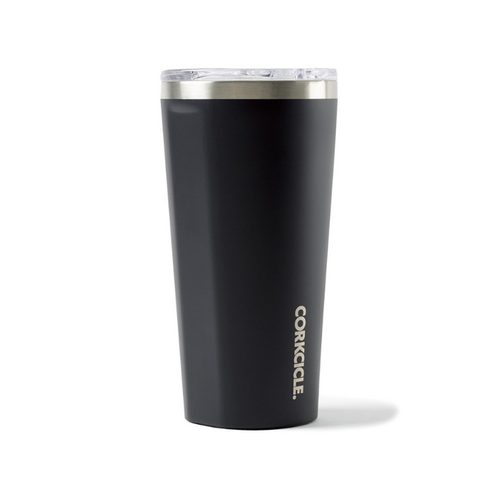 Custom Printed Corkcicle Tumbler 16oz Matte Black Front View