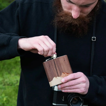 Handcrafted Wooden Flask Autumn Woods Collective