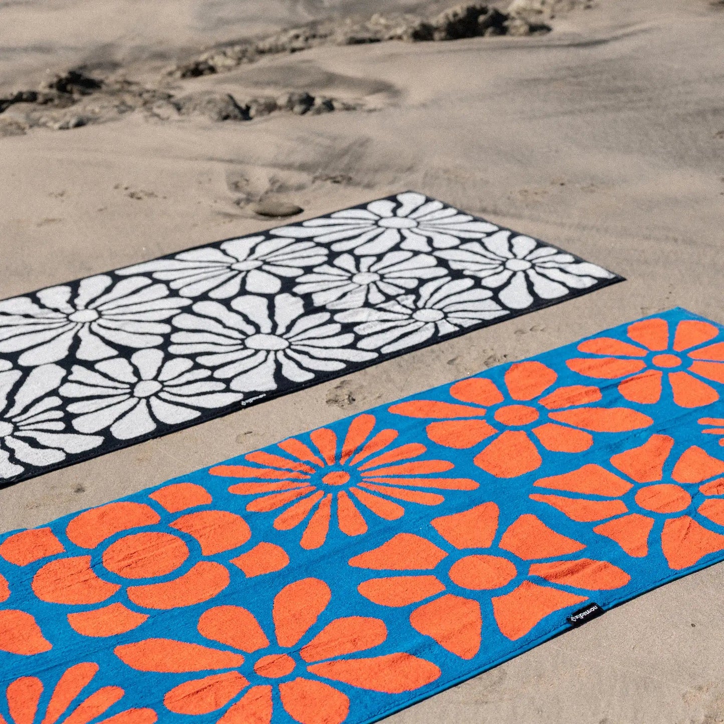 Organic Beach Towel: Big Flowers Stellar Orange Nomadix