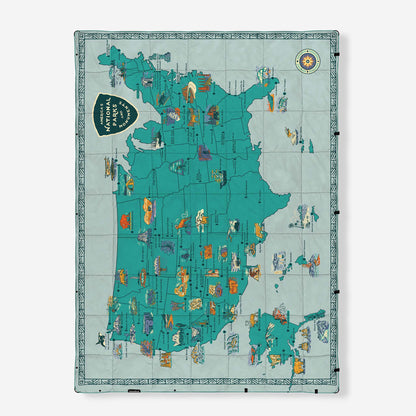 Graphene Puffer Blanket: National Parks and Monuments Map Nomadix