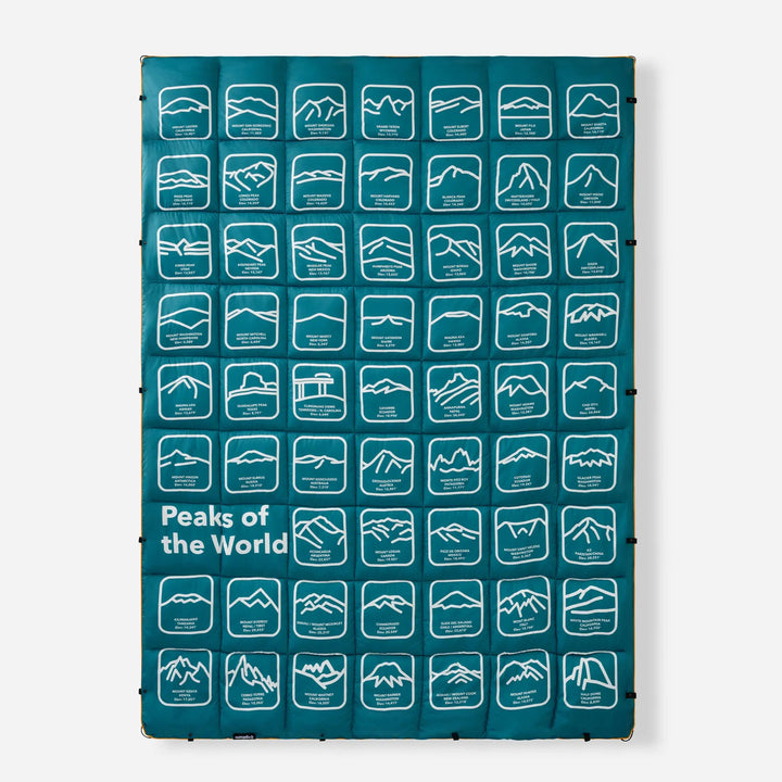 Graphene Puffer Blanket: Peaks of the World Teal Ocean Nomadix
