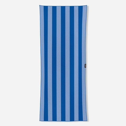 Organic Beach Towel: Cabana Stripe Coastal Blue Nomadix