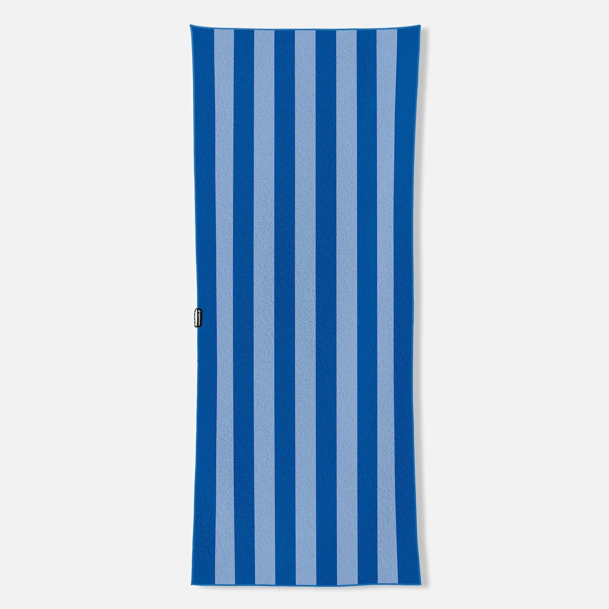 Organic Beach Towel: Cabana Stripe Coastal Blue Nomadix