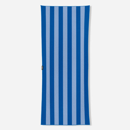 Organic Beach Towel: Cabana Stripe Coastal Blue Nomadix