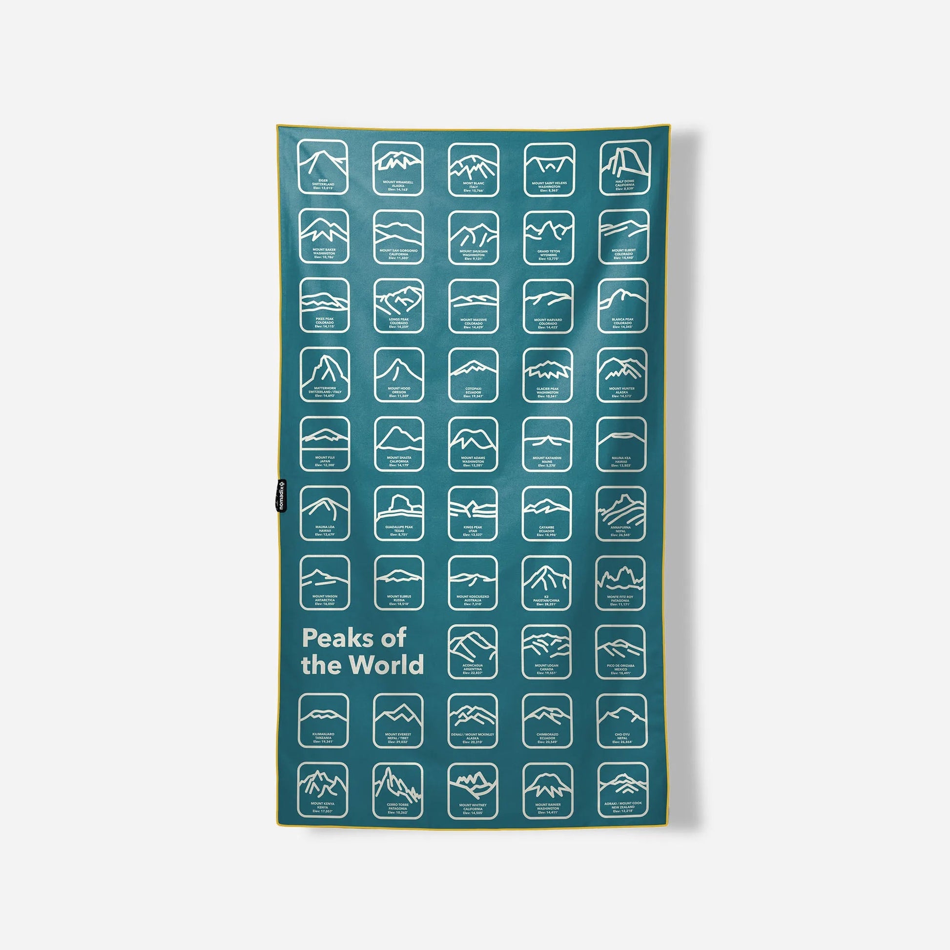 Ultralight Towel: Peaks of the World Teal Ocean Nomadix