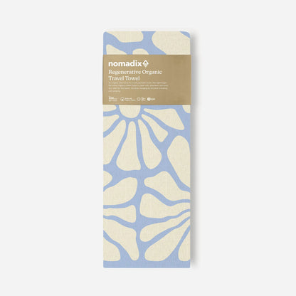 Organic Travel Towel: Lazy Daisy Coastal Blue Nomadix