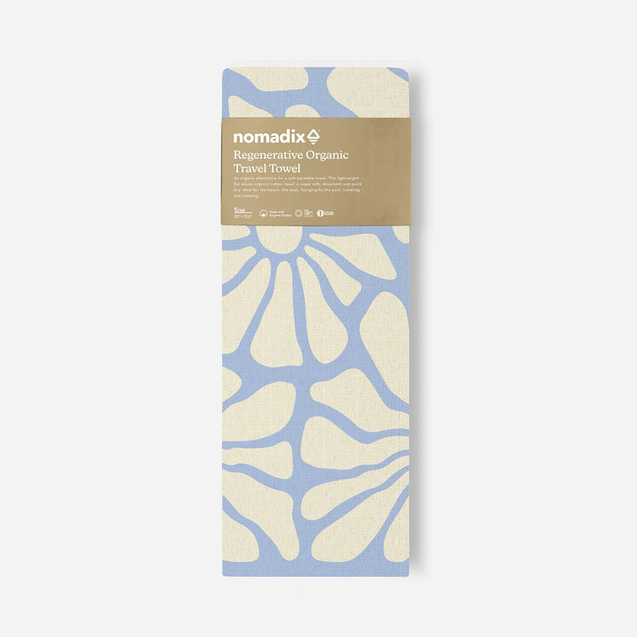 Organic Travel Towel: Lazy Daisy Coastal Blue Nomadix
