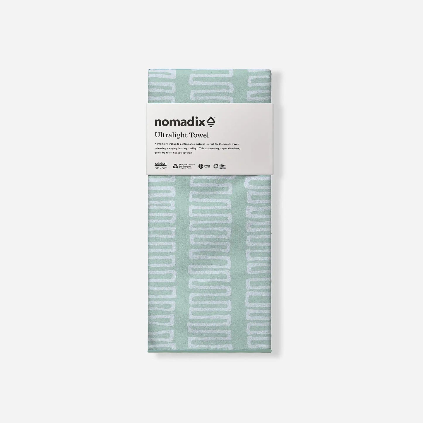 Ultralight Towel: Switchback Seafoam Green Nomadix