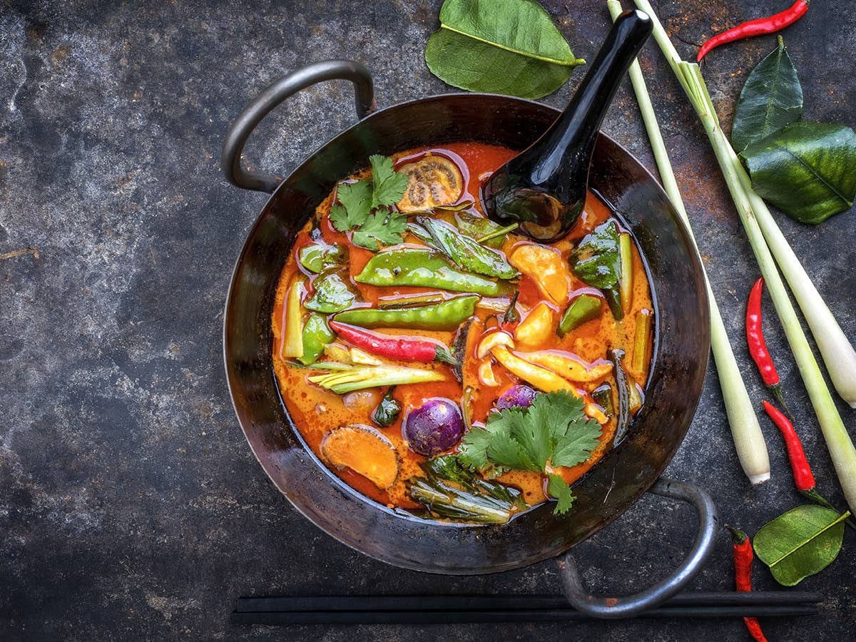 Cooked Thai red curry