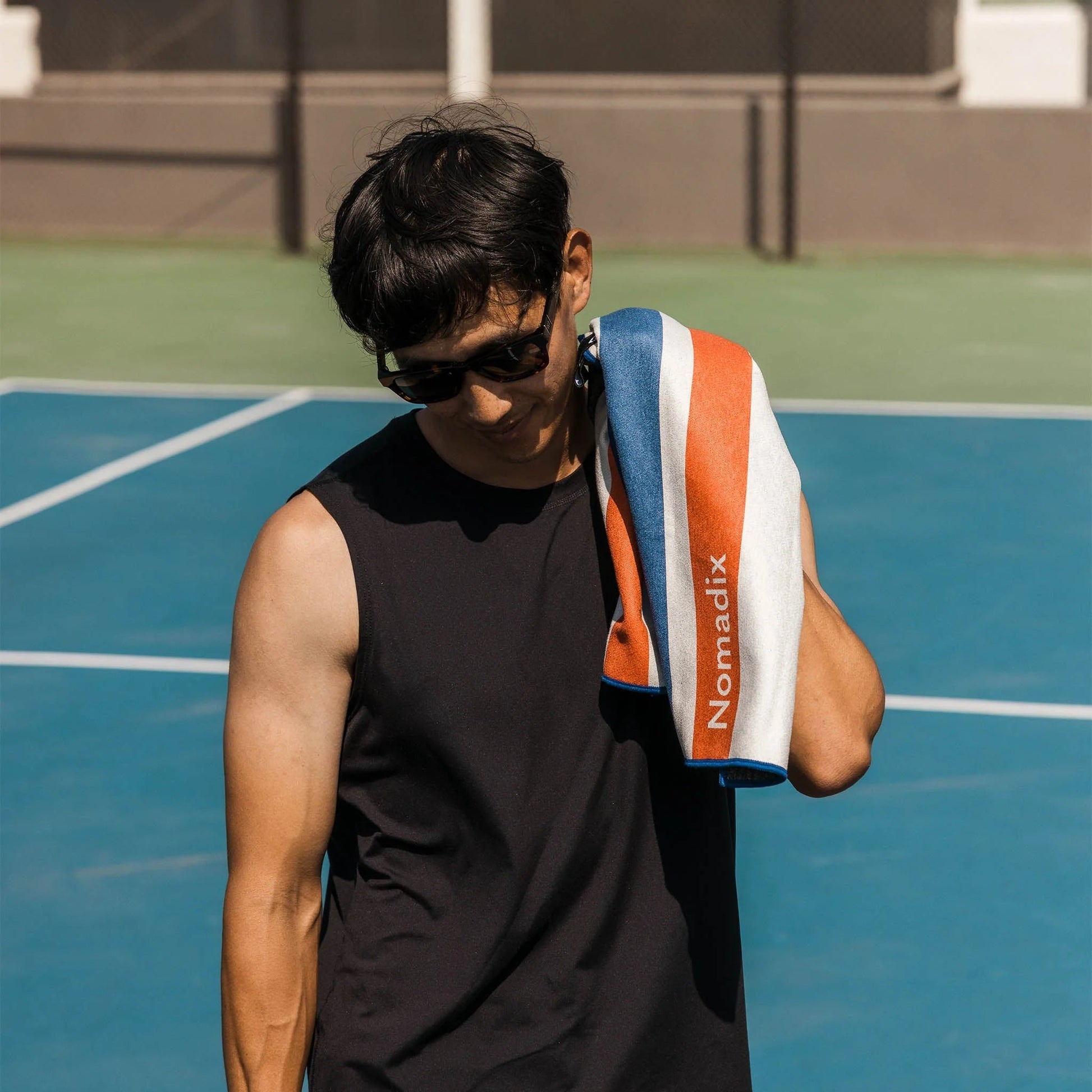 Fitness Towel: Rally White Red and Blue Nomadix
