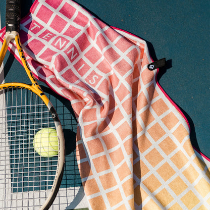 Fitness Towel: Tennis Net Pink Fade EarthHero Corporate Gifting and Custom Swag