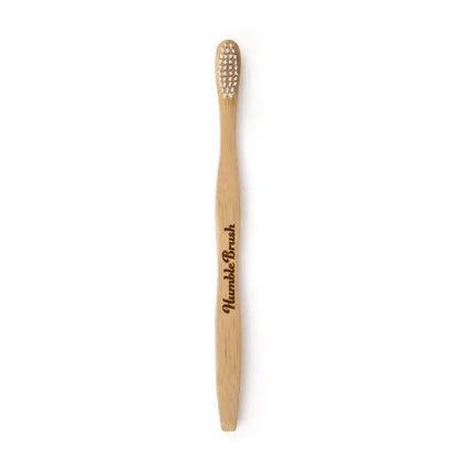 Soft Bamboo Toothbrush - White - EarthHero Corporate Gifting and Custom Swag