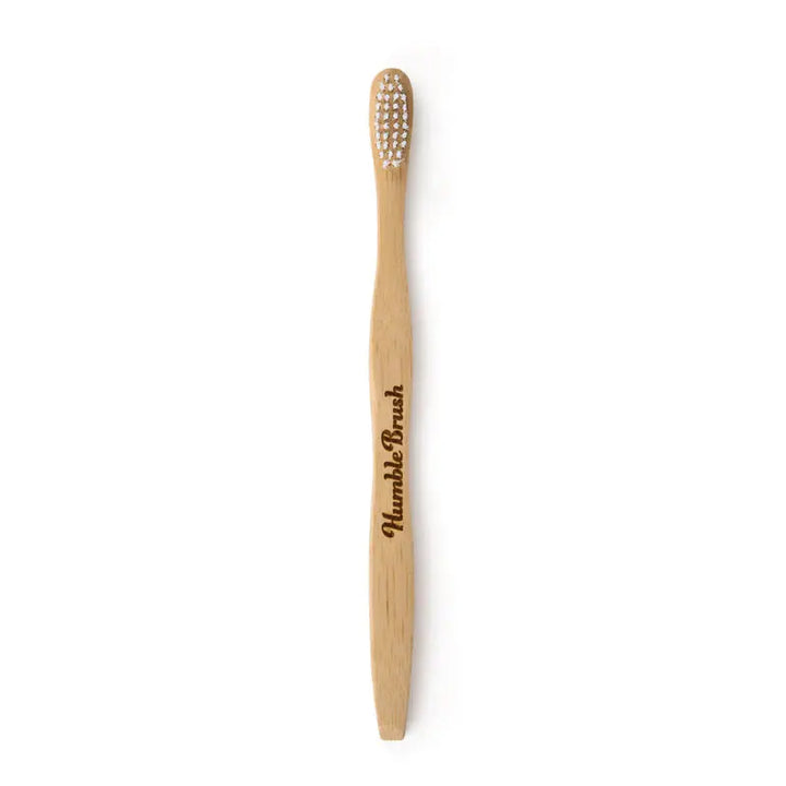 Soft Bamboo Toothbrush - White - EarthHero Corporate Gifting and Custom Swag