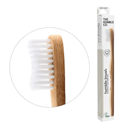 Soft Bamboo Toothbrush - White - EarthHero Corporate Gifting and Custom Swag