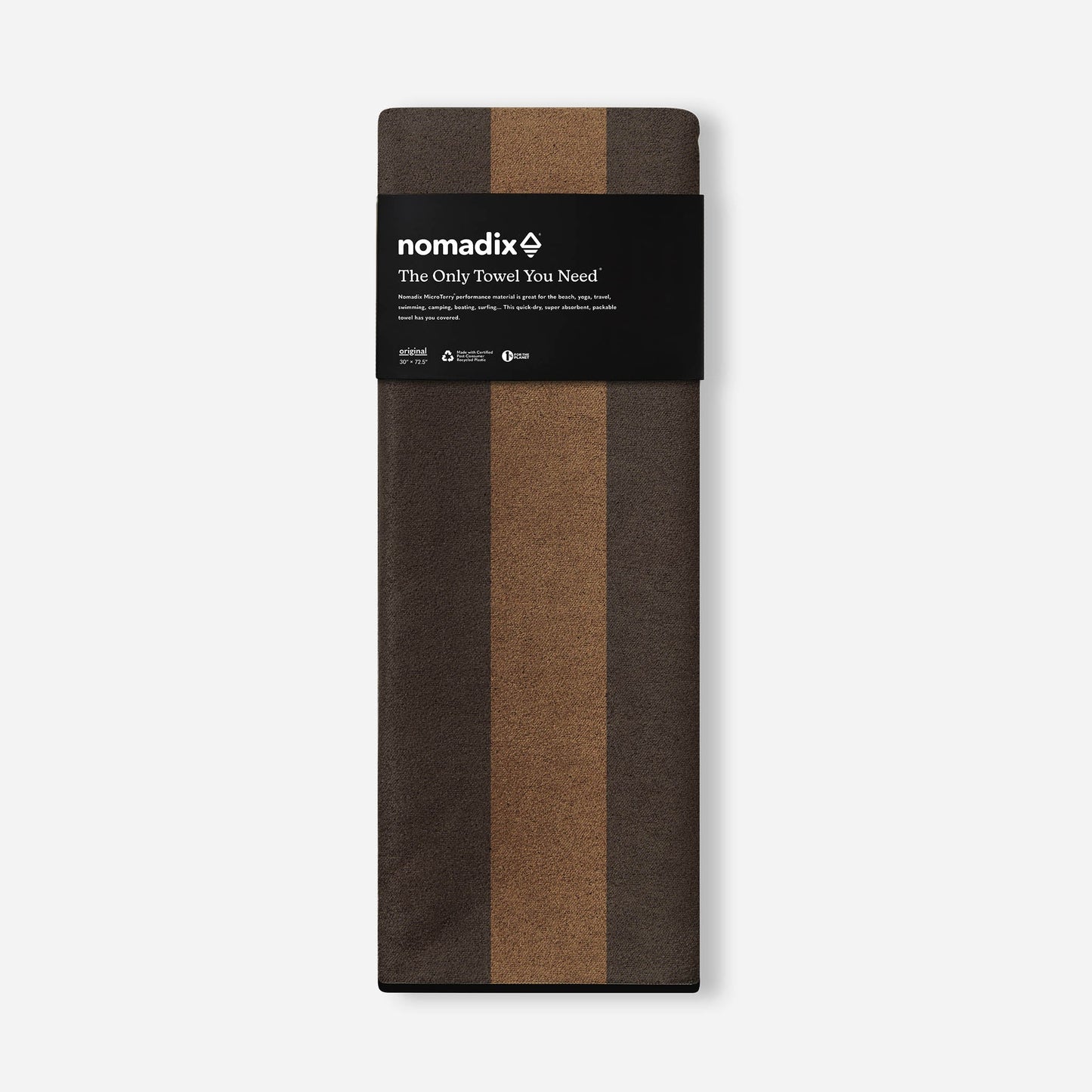 Original Towel: Cabana Stripe Black and Brown Nomadix