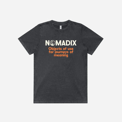 Women's Tee Shirt: Journeys Washed Black Nomadix