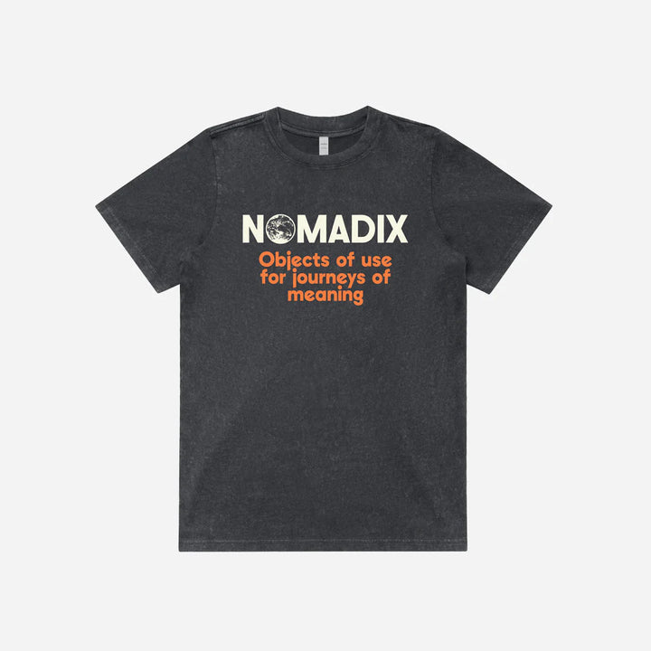 Women's Tee Shirt: Journeys Washed Black Nomadix