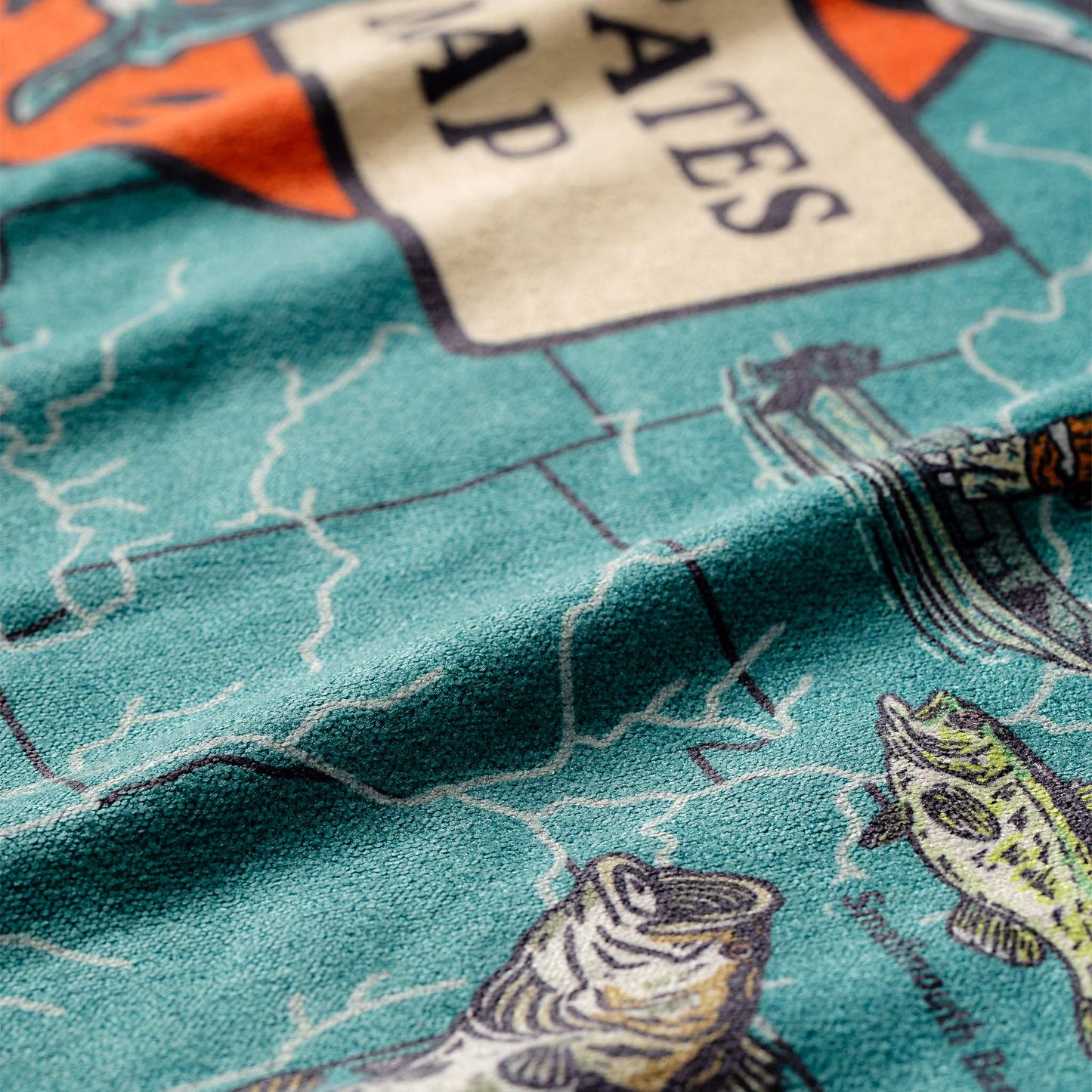 Original Towel: United States Fish Map Nomadix