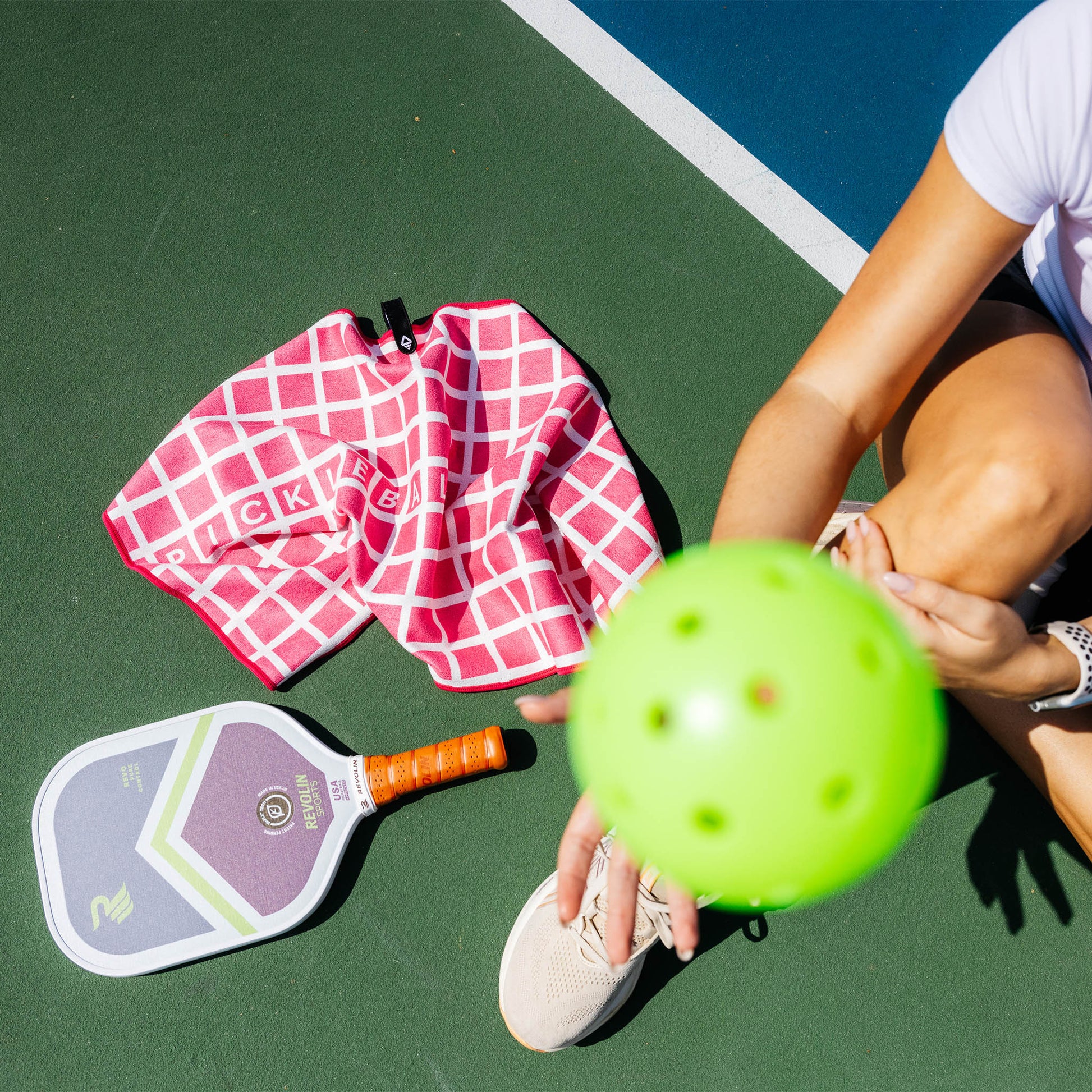Pickleball Towel: Pickleball Net Pink Nomadix